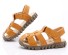 Detské kožené páskové sandále hnedá