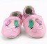 Detské kožené topánočky s vtáčikmi ružová