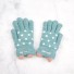 Detské pletené rukavice s bodkami tyrkysová