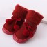 Detské ponožky s tvrdou podrážkou a guličkami červená