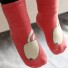 Detské ponožky s výšivkami zvierat červená
