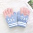 Dětské prstové rukavice s kočkou světle modrá