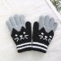 Detské prstové rukavice s mačkou čierna