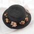 Dětský klobouk s květinami T862 černá