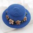 Dětský klobouk s květinami T862 modrá