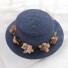 Dětský klobouk s květinami T862 tmavě modrá