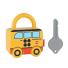 Dětský naučný zámek autíčko s klíčem žlutá
