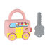 Detský náučný zámok autíčko s kľúčom ružová