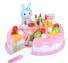 Dětský plastový dort s králíčkem růžová