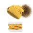 Dětský pletený set čepice a nákrčník žlutá