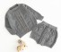 Dětský pletený svetr a kraťasy L1170 šedá