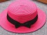 Detský slamený klobúk A455 tmavo ružová