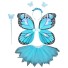 Detský svietiaci kostým motýlia krídla so sukňou modrá