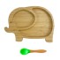 Dětský talířek s lžičkou slon neonová zelená