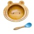 Detský tanierik s lyžičkou žaba modrá