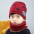 Detský zimný set čiapky a nákrčník D12 červená