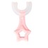 Dětský zubní kartáček ve tvaru U 360° Měkký zubní kartáček pro děti s motivem hvězdy Manuální silikonový zubní kartáček pro děti 2-6 let 8,9 x 4,2 cm růžová