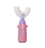 Dětský zubní kartáček ve tvaru U 360° Šetrný zubní karáček se silikonovou hlavicí pro děti Kartáček s jemnými štětinami pro citlivé dásně 6-12 let 10,6 x 5,7 cm růžová