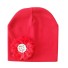 Dievčenská čiapka s kvetinou červená