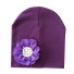Dievčenská čiapka s kvetinou fialová