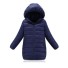 Dievčenská zimná bunda s kapucňou J2900 tmavo modrá