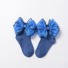 Dievčenské členkové ponožky s mašľou modrá