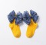 Dievčenské členkové ponožky s mašľou žltá