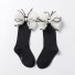 Dievčenské dlhé ponožky s mašľou čierna