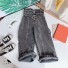 Dievčenské džínsy L2114 tmavo sivá