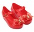 Dievčenské gumové sandále s motýľom červená