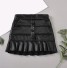 Dievčenské kožená sukňa L1040 čierna