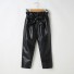 Dievčenské kožené nohavice T2455 čierna