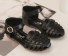 Dievčenské kožené sandále čierna