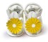 Dievčenské kožené sandále s kvetom biela