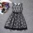 Dievčenské krajkové šaty s mašľou okolo pása J1889 čierna