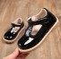 Dievčenské lakované sandále čierna