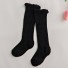 Dievčenské pletené ponožky s volánikmi čierna