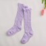 Dievčenské pletené ponožky s volánikmi fialová