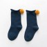 Dievčenské ponožky s brmbolcami tmavo modrá
