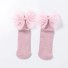 Dievčenské ponožky s veľkou mašľou a perlami ružová