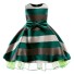Dievčenské pruhované šaty s mašľou J1271 zelená