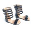 Dievčenské sandále s pásky čierna