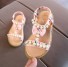 Dievčenské sandále s perlami ružová