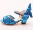 Dievčenské sandále s podpätkom modrá
