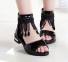 Dievčenské sandále so strapcami čierna