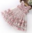 Dievčenské šaty s kvetinami J1900 ružová