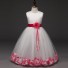 Dievčenské šaty s kvetinami J2896 tmavo ružová