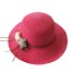 Dievčenské slamený klobúk s hviezdami tmavo ružová