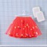 Dievčenské sukne s brmbolcami L1001 červená