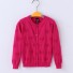 Dievčenské sveter na gombíky L597 tmavo ružová